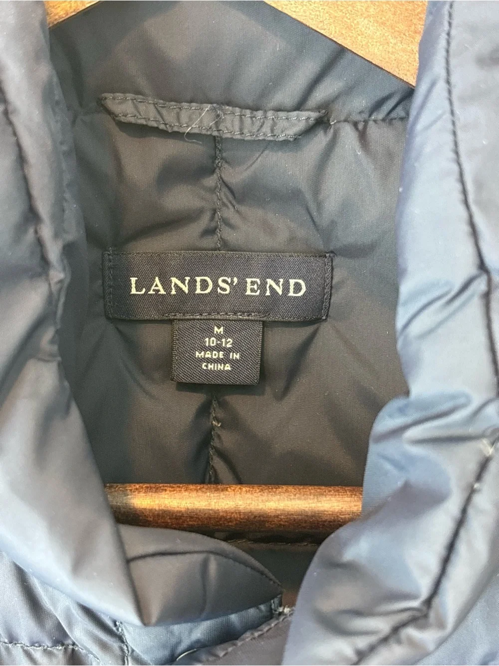 Lands’ End Boys’ Down Puffer Vest Navy Blue M 10-12